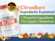 CitrusBurn Ingredients Explained – CitrusBurn supplement bottle with natural metabolism-support ingredients