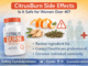 CitrusBurn Side Effects infographic showing safety considerations and ingredients for women over 40