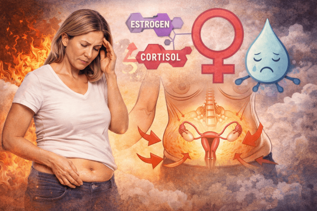 How hormonal changes during perimenopause affect belly fat in women over 40