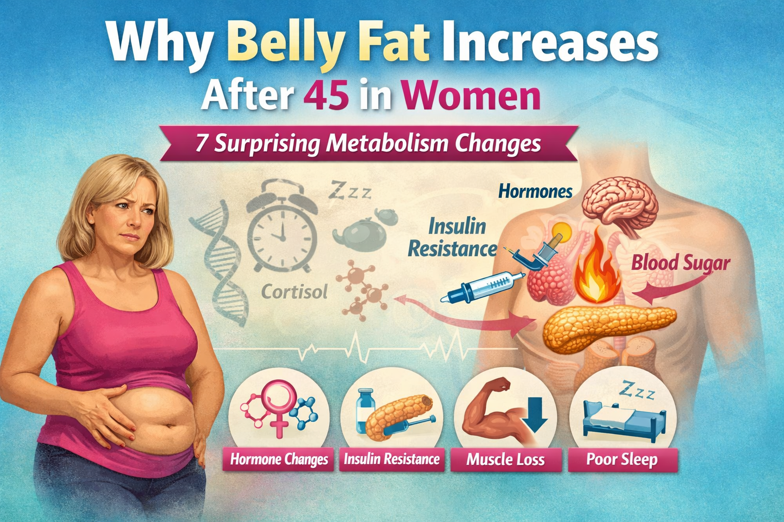 Why Belly Fat Increases After 45 in Women: 7 Surprising Metabolism Changes