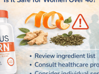 CitrusBurn supplement safety for women over 40 showing ingredient check warning and healthcare advice for metabolism support