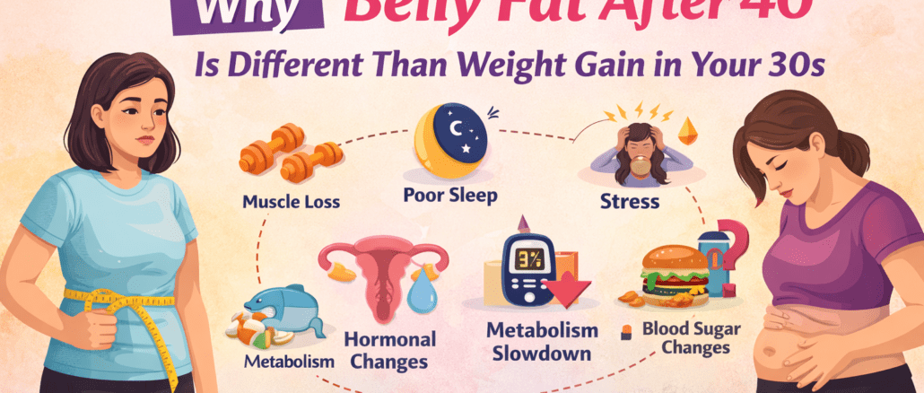 why belly fat after 40 is different than weight gain in your 30s metabolism hormones muscle loss sleep stress blood sugar changes