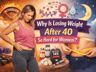 why is losing weight after 40 so hard for women metabolism hormone changes belly fat illustration
